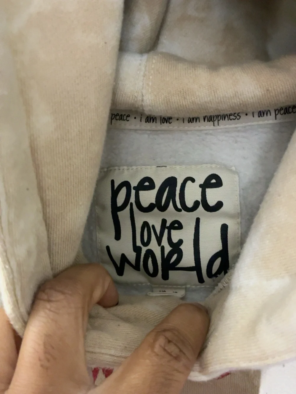 Peace Love World- Cream Tie Dye Jogger set